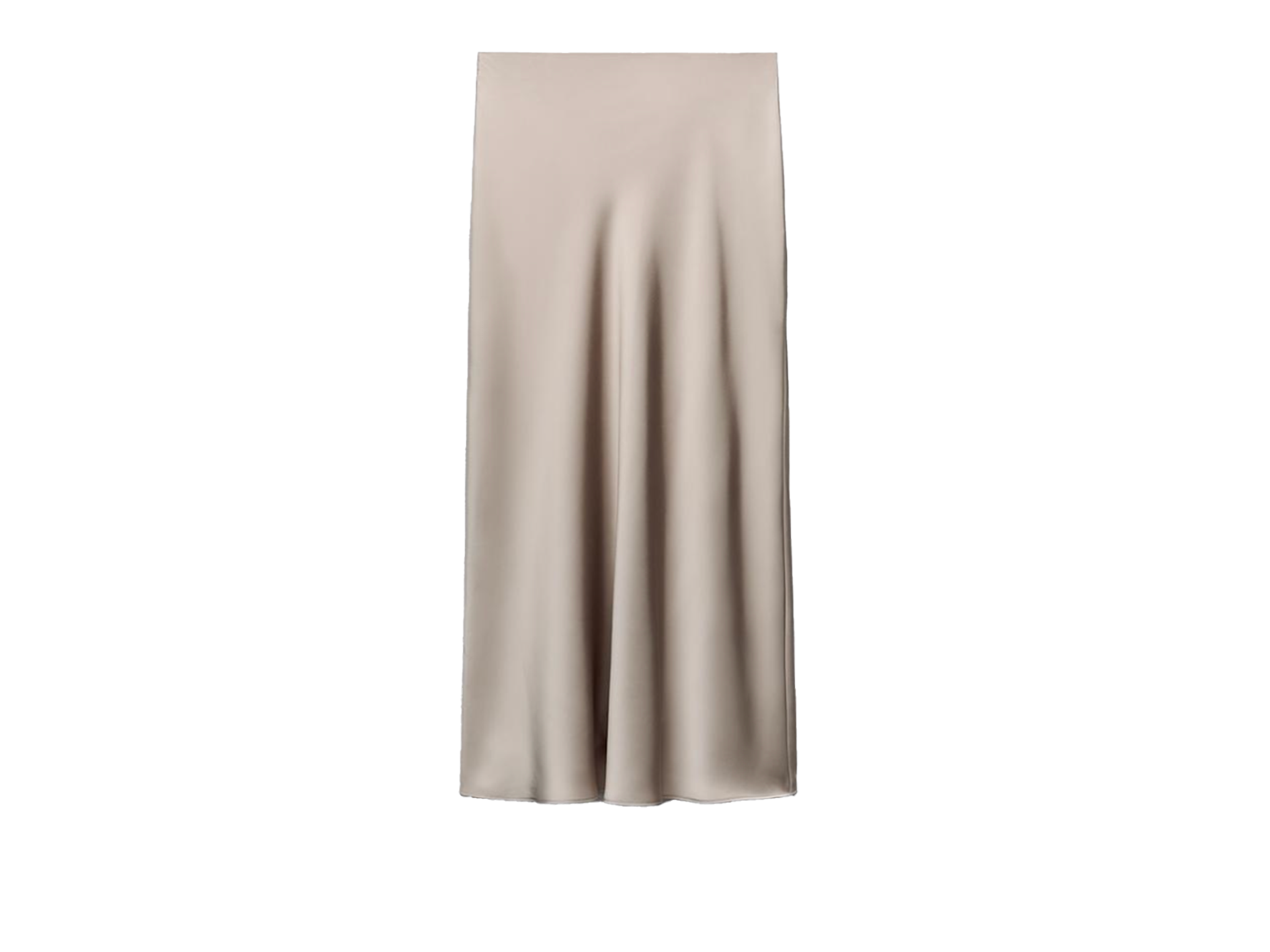 Jupe midi beige satin